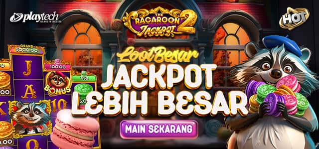 PLAYTECH - THE RACAROON 2 JACKPOT GAME PROMO BANNER